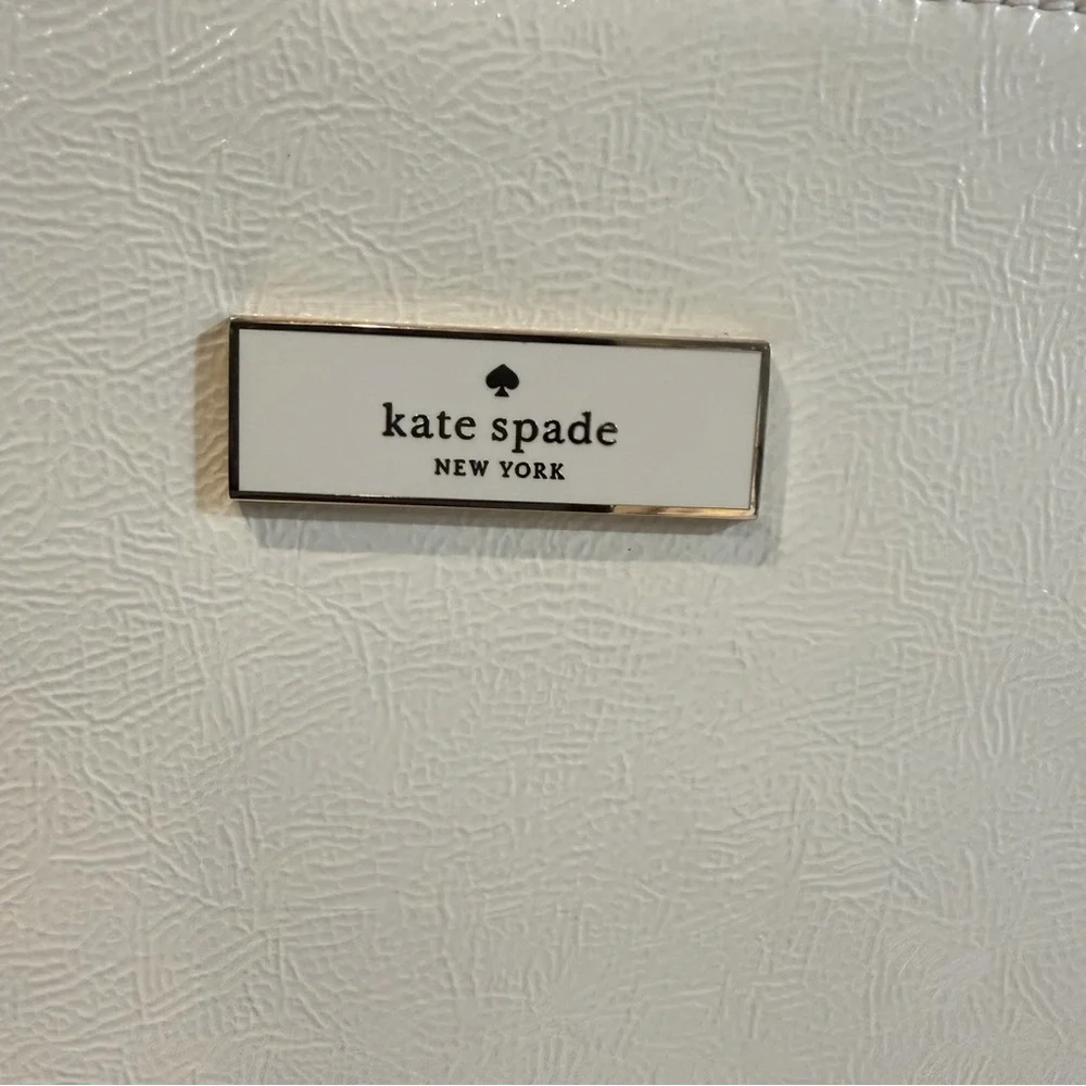 Kate‎ Spade Bridget Crinkle Patent Large Ivory White Tote Bag KM674 NWT $399